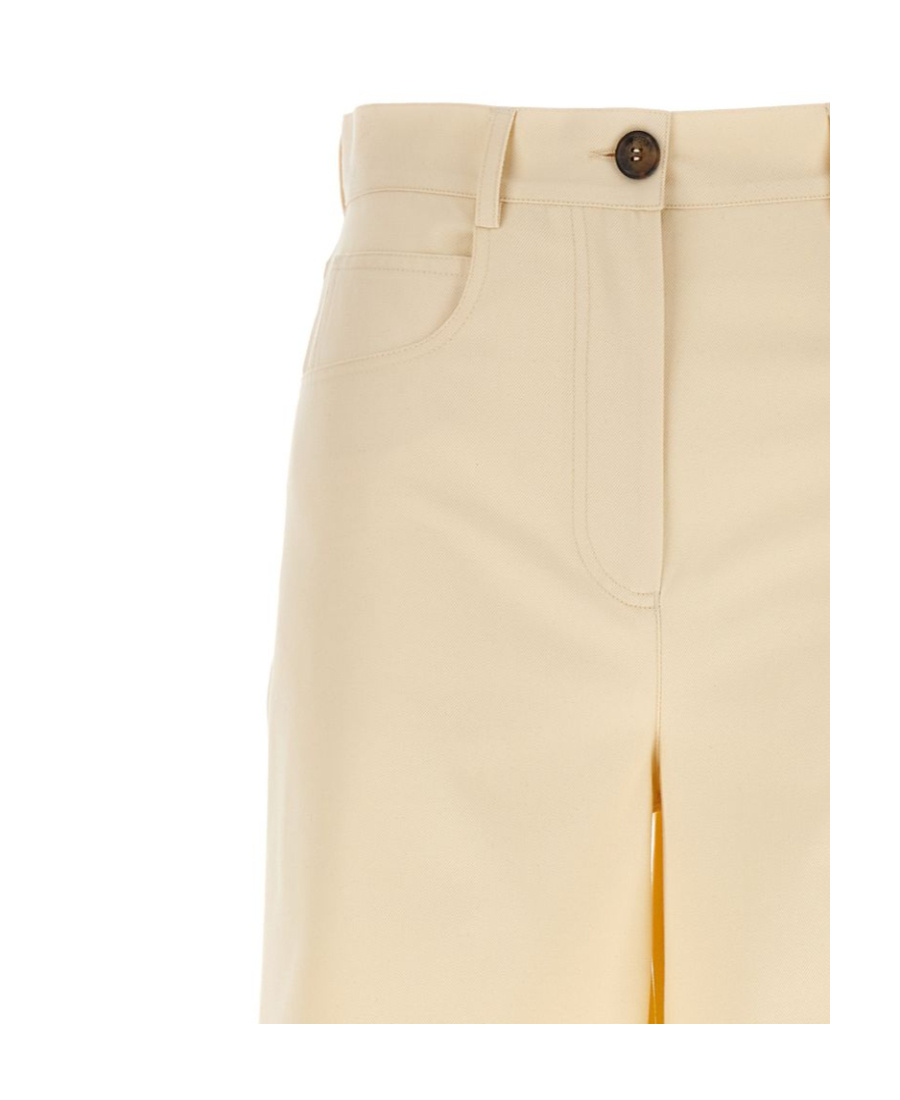 Rochas Wide Leg Jeans With Front And Back Pockets In Nude