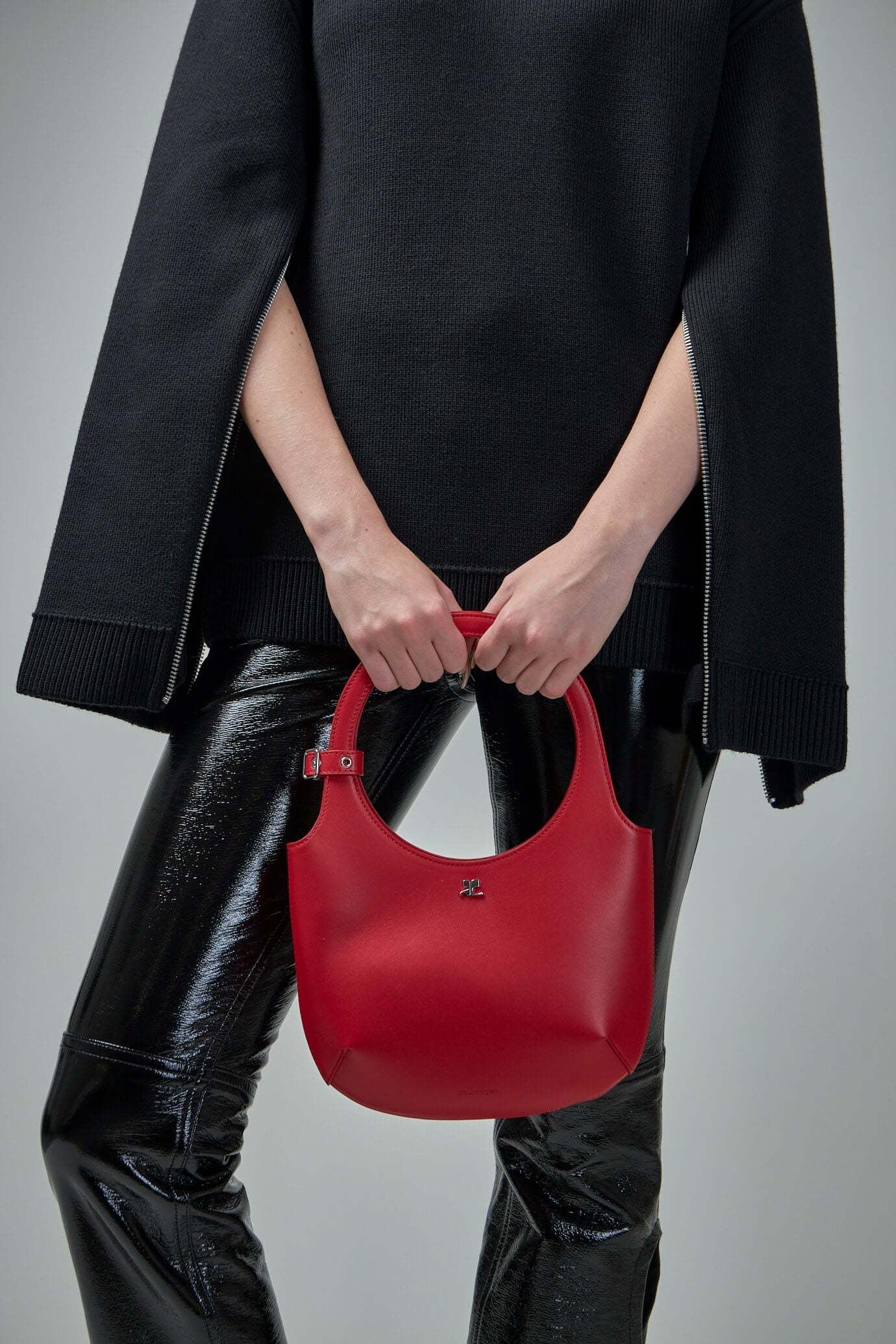 Courrèges Holy Handtasche Aus Leder In Red