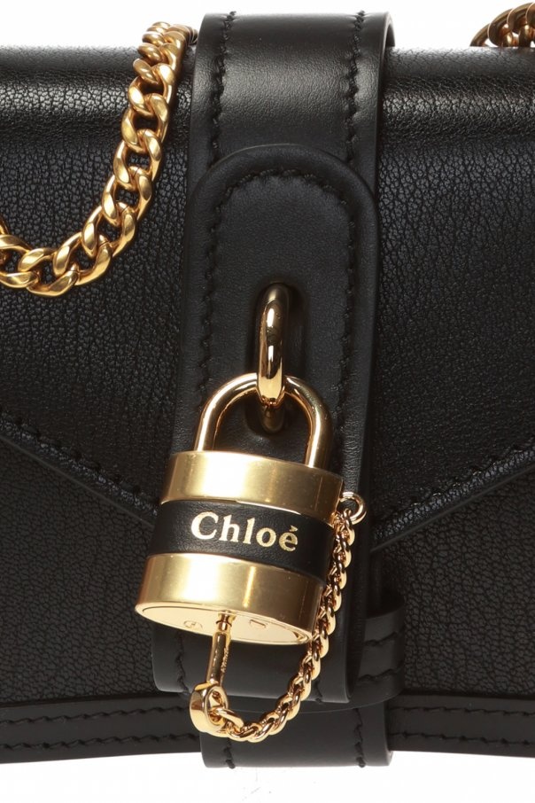 Chloé Mini Aby Chain Shoulder Bag In Black