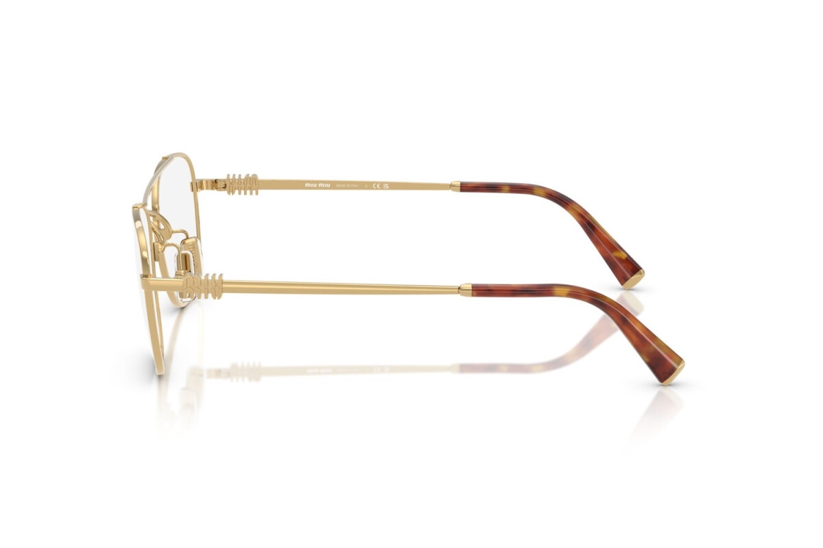 Miu Miu Womens Mu 51wv Square-frame Metal Optical Glasses Gold In Gold