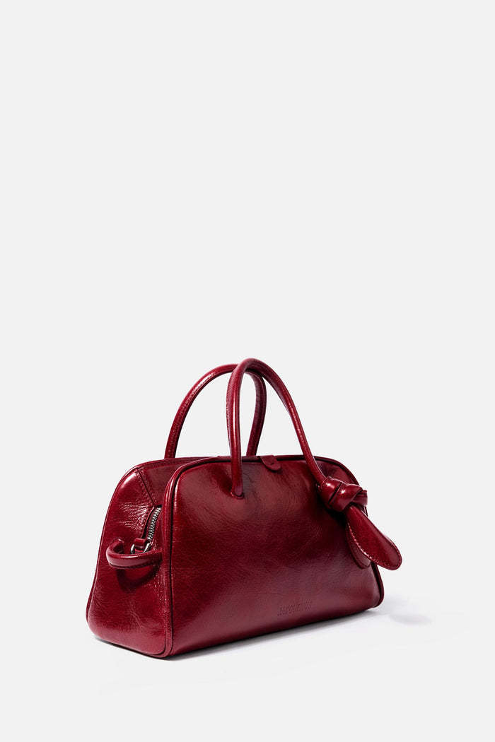 Jacquemus Womens Burgundy Le Petit Turismo Leather Top Handle Bag In Red