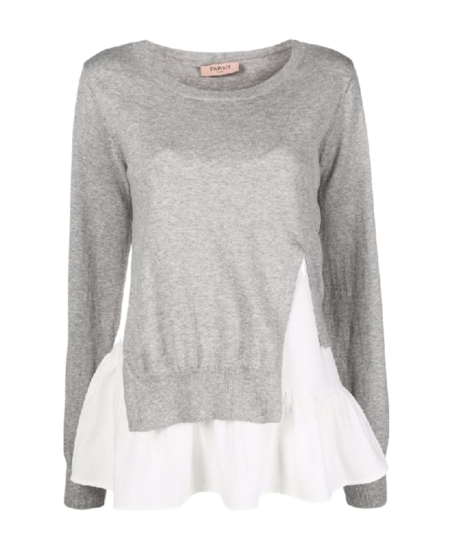 Twinset Round-necked Sweater In Gray