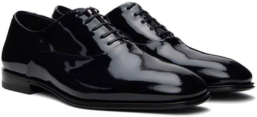 Ferragamo Aiden Series Lace-up Business Casual Shoes In Black