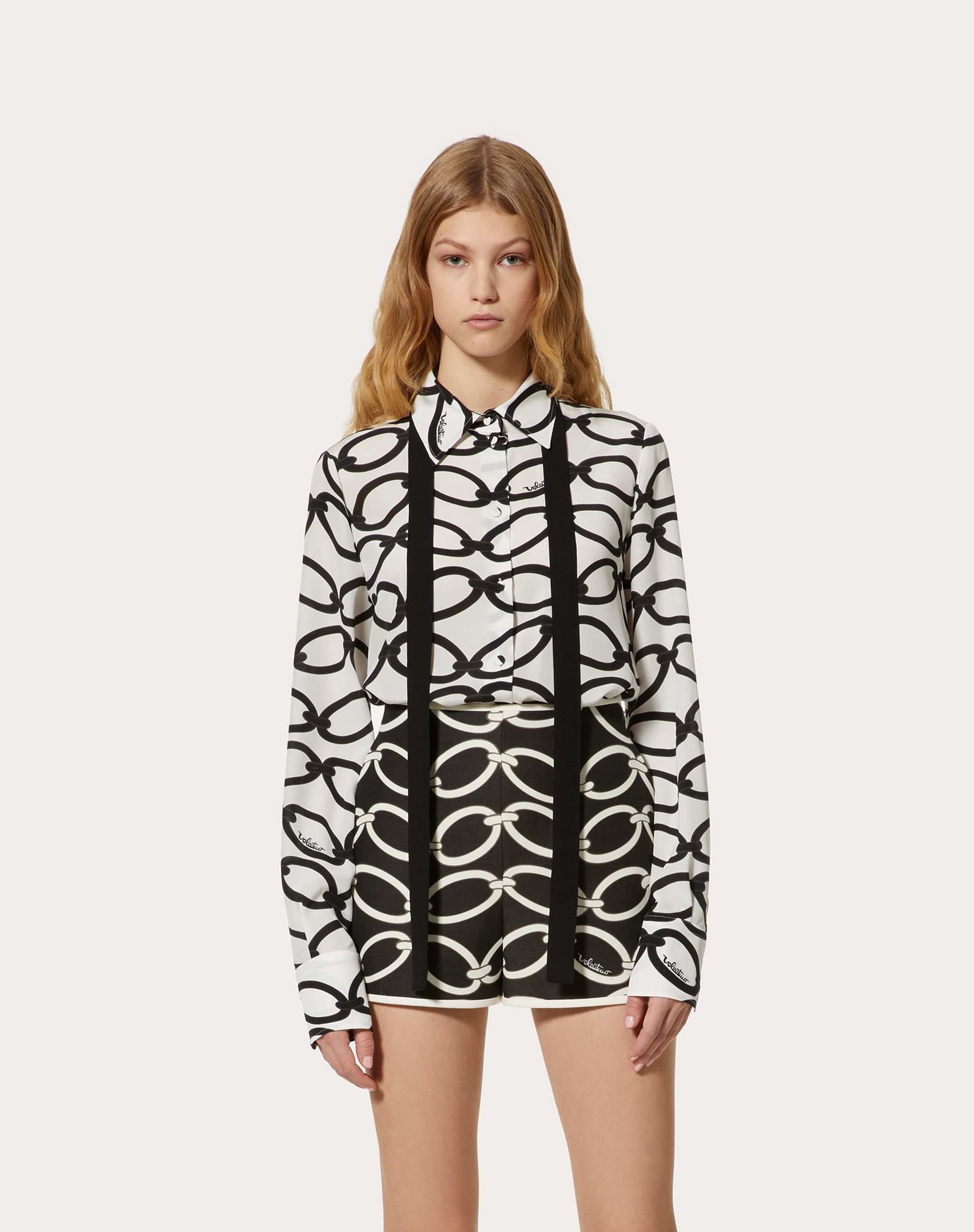 Valentino Long-sleeve Blouse In White