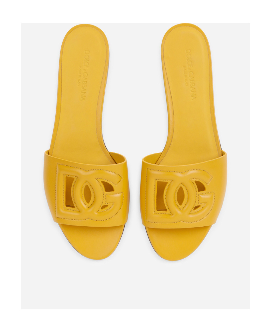Dolce & Gabbana Women Rubber Beachwear Slides In Yellow