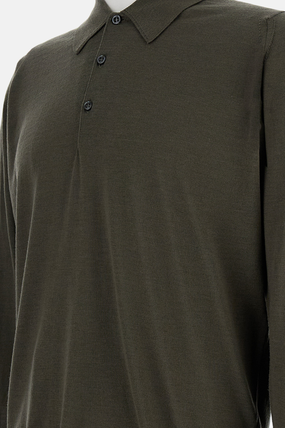 John Smedley Long Sleeves Polo In Black