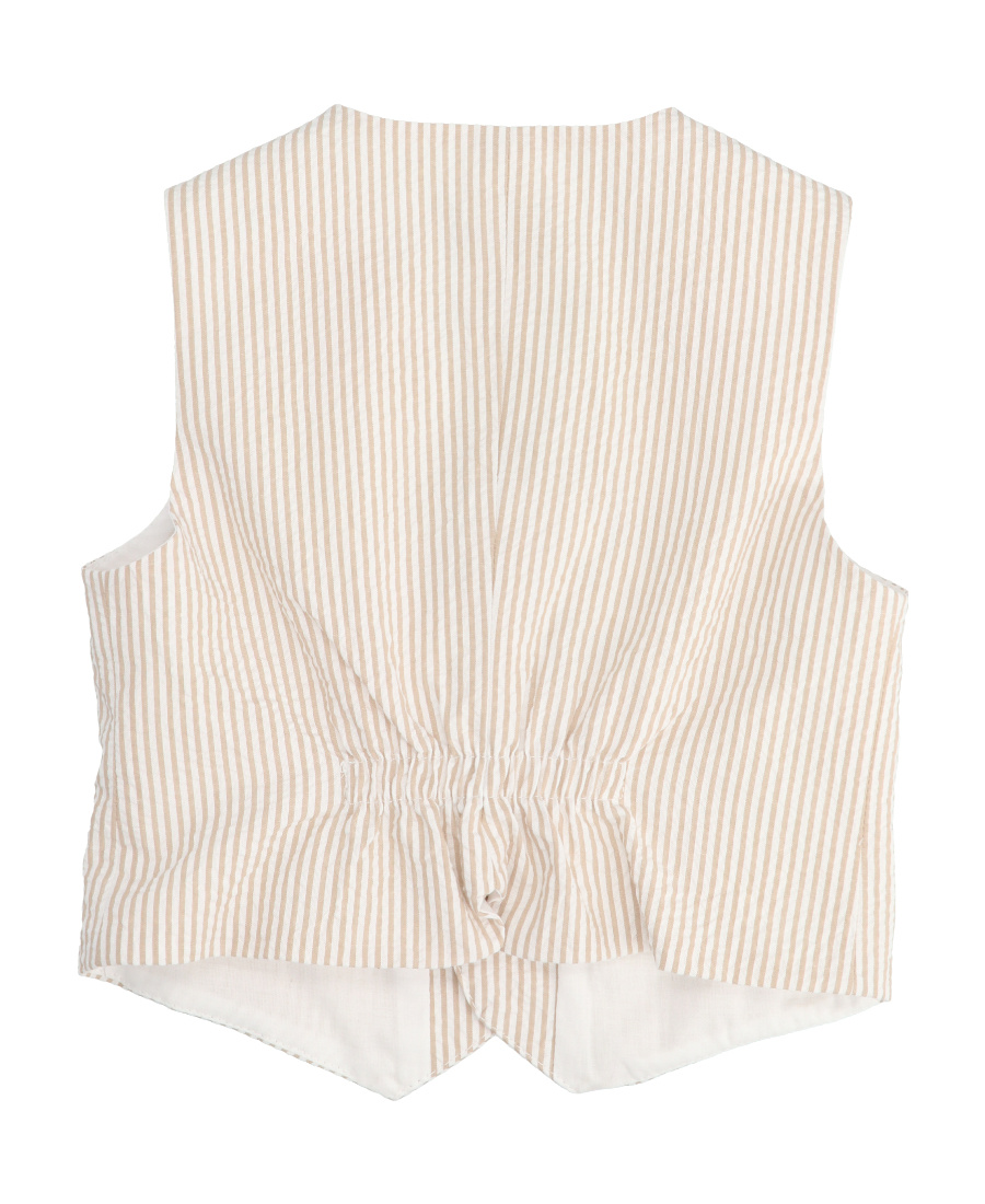Il Gufo Stripe-pattern Cotton Waistcoat In White