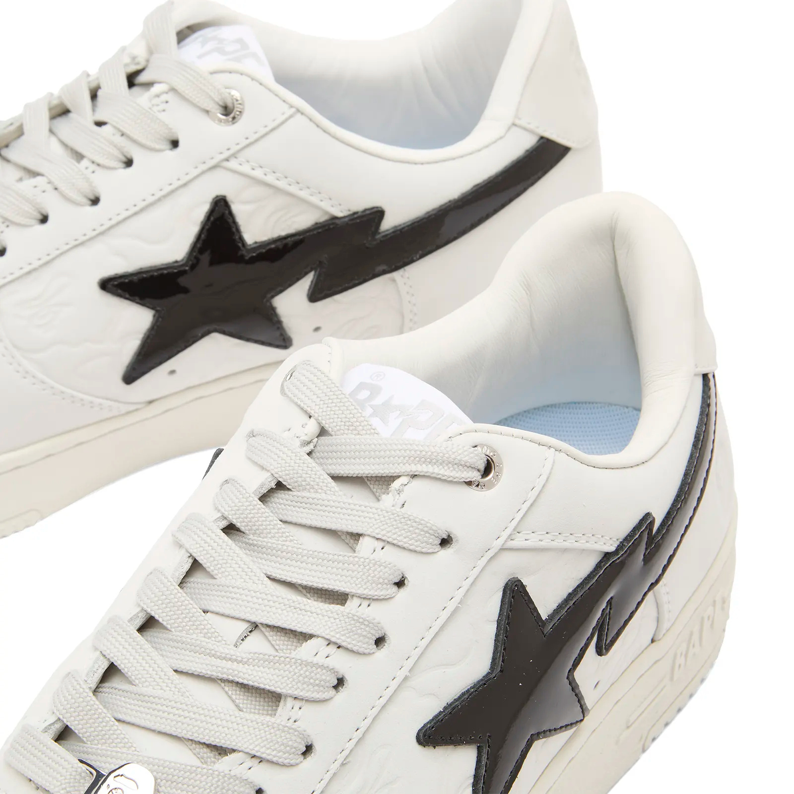 A Bathing Ape Round Toe Sneakers In White
