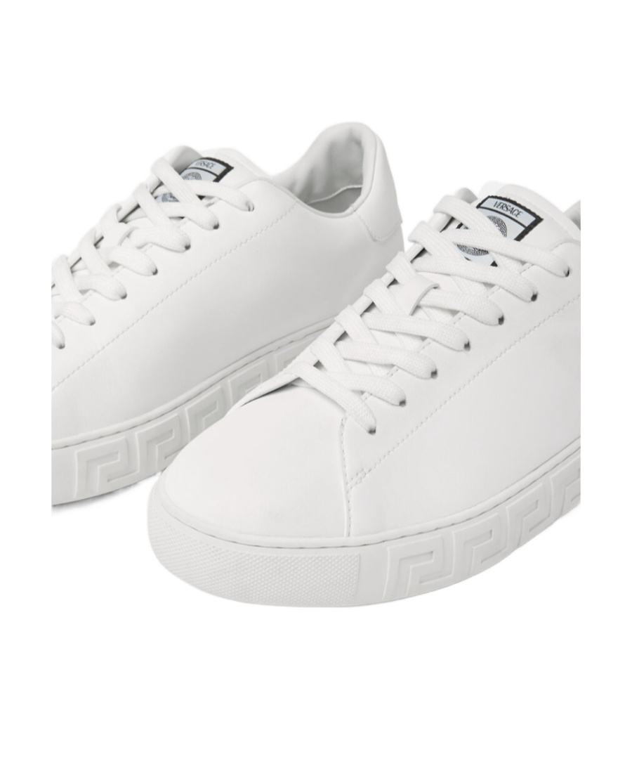 Versace Greca Responsible Faux Leather Sneakers In White