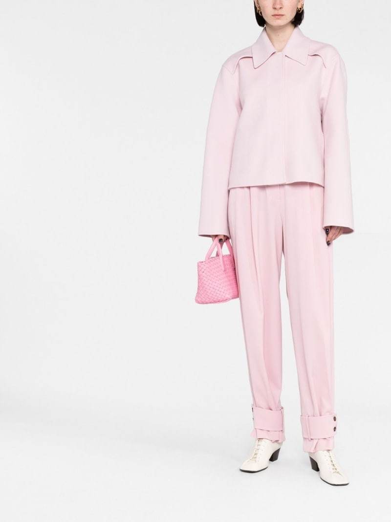 Jil Sander Collared Cropped Jackets Long Sleeves In Pink