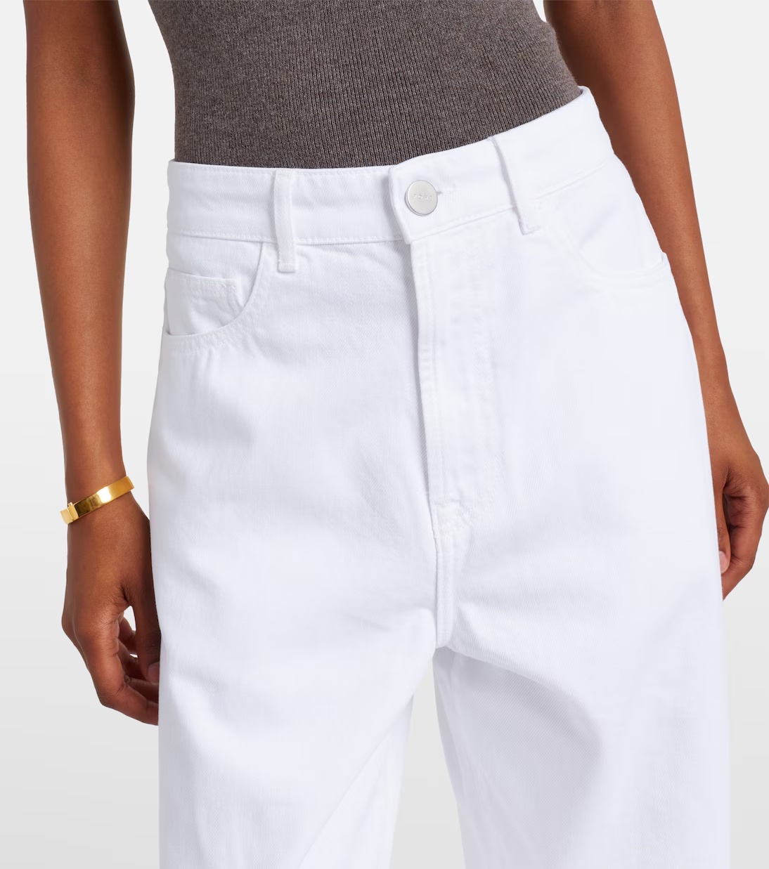 Rohe Low-rise Wide-leg Jeans In White