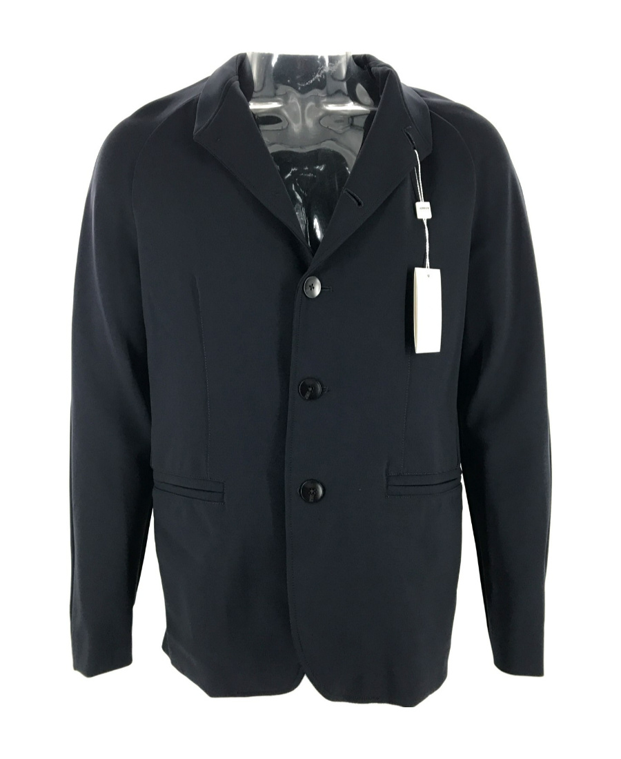 Armani Collezioni Long Sleeved Lapel Suit Jacket In Black