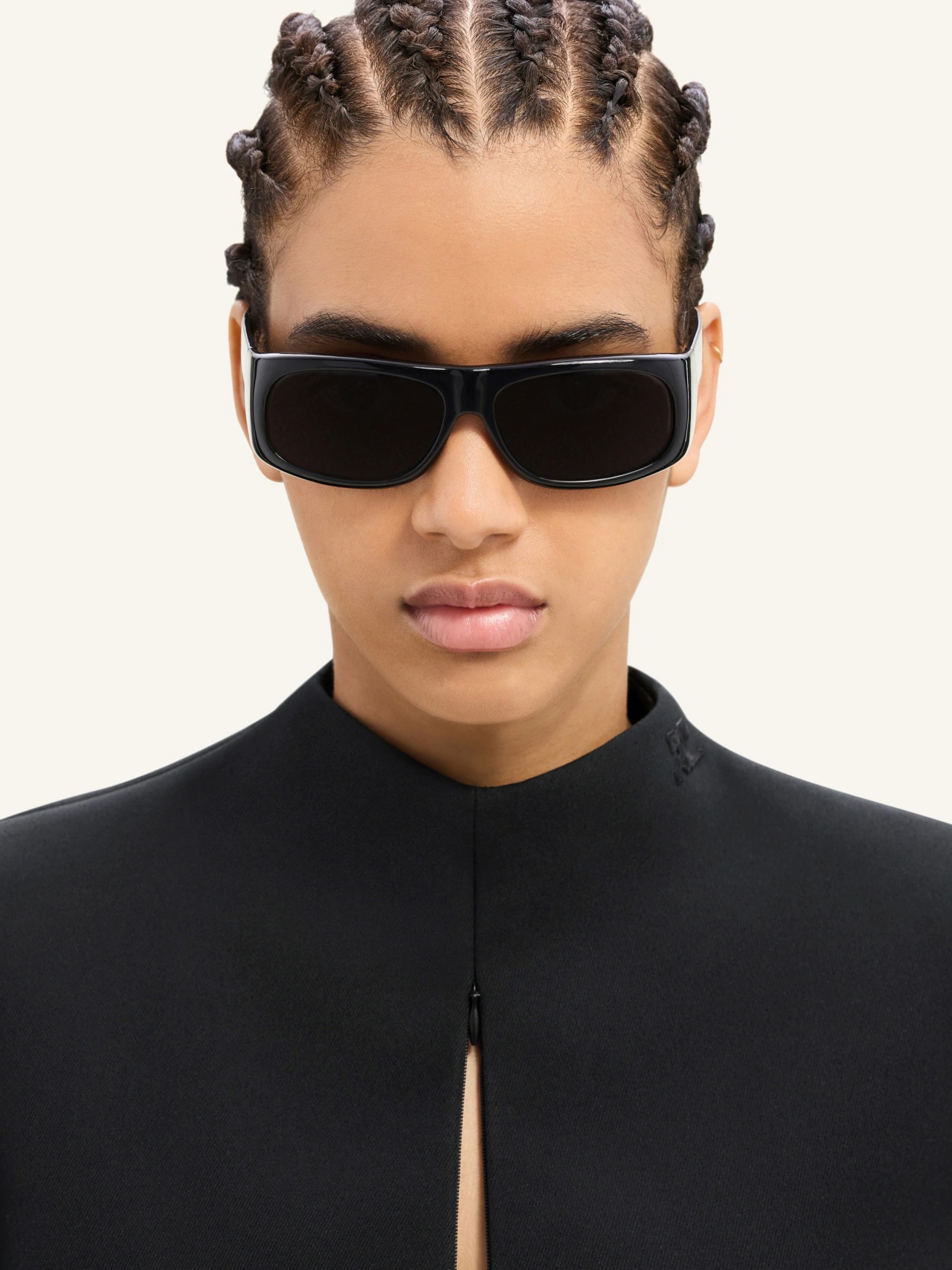Courrèges Front-zipped Cut-out Mini Dress In Black