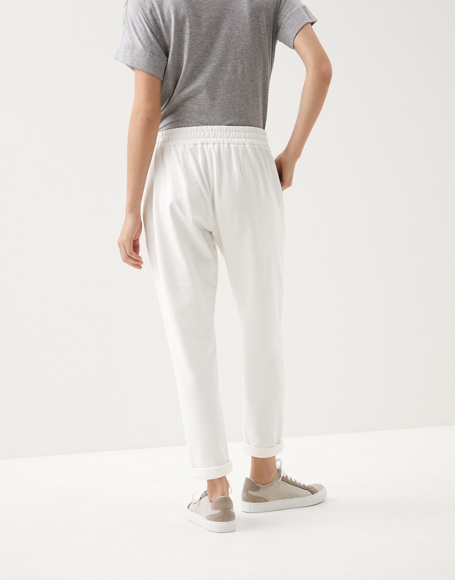 BRUNELLO CUCINELLI BRUNELLO CUCINELLI MONILI BEAD-EMBELLISHED DRAWSTRING TRACK PANTS