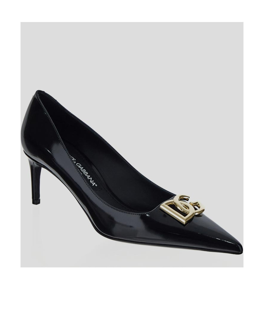 Dolce & Gabbana Pointed Toe Leather Pumps With Stiletto Heel In Black