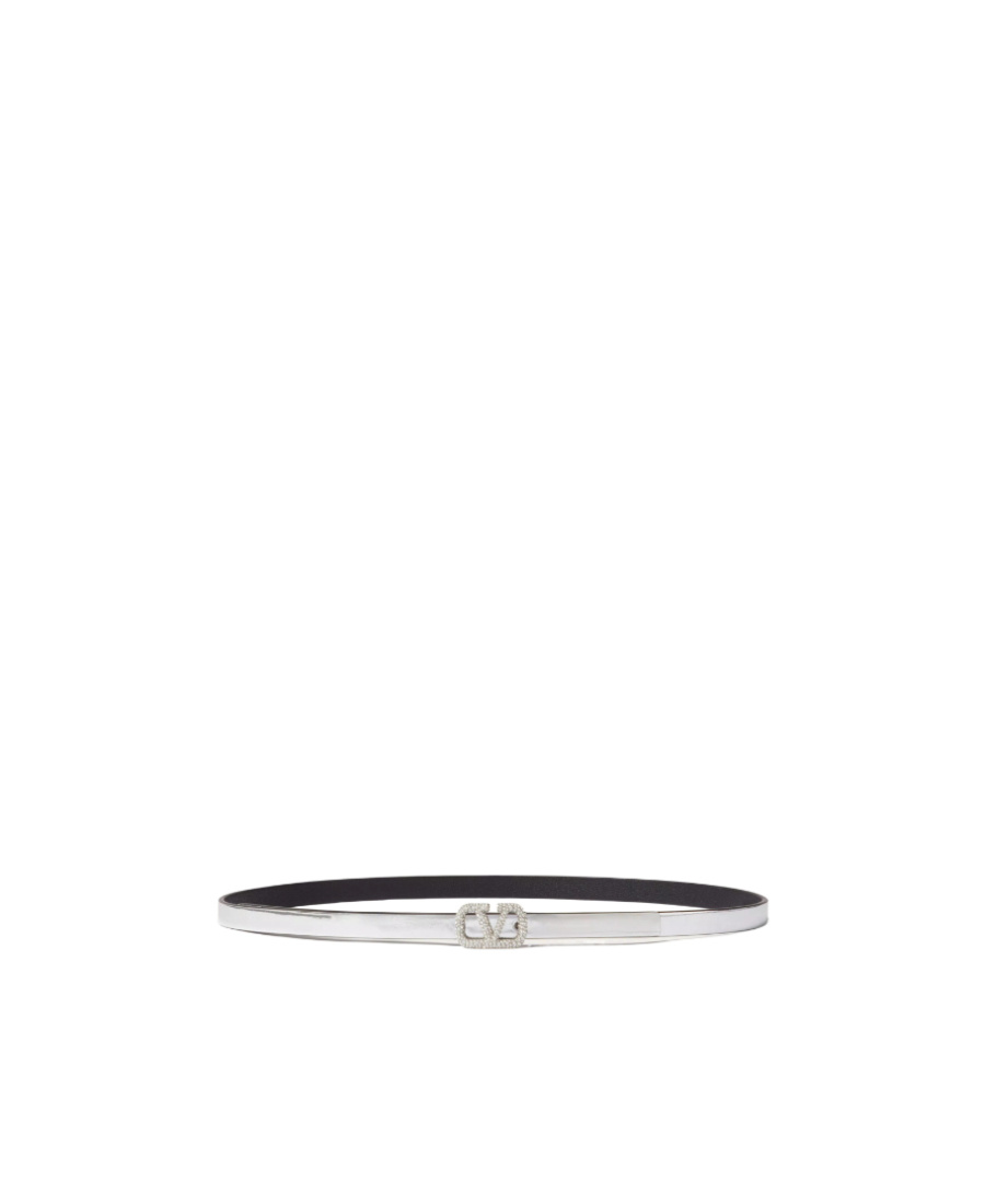 Valentino Metallic Calf-leather Belt In White