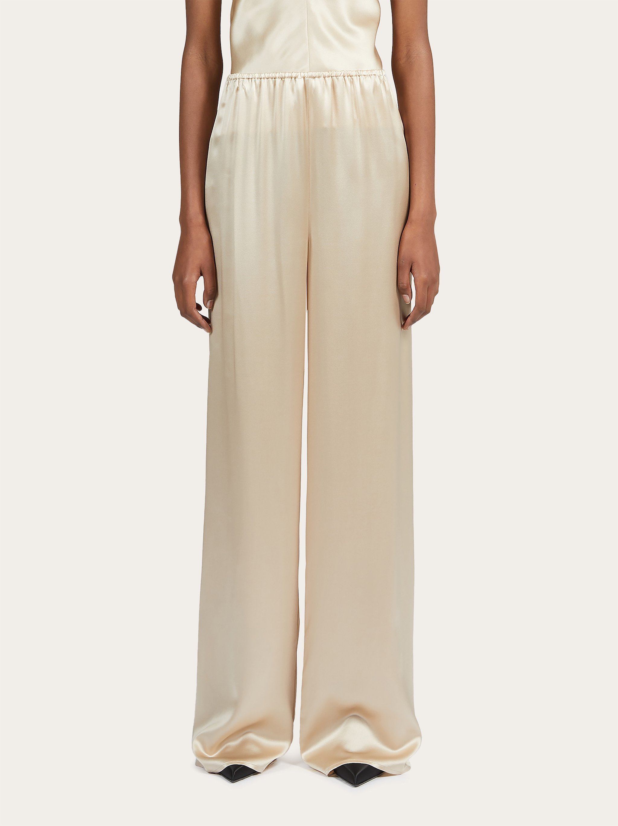 Ferragamo Loose Waist Casual Pants In Neutral