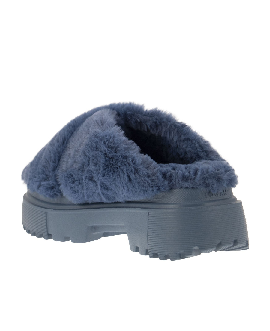 Hogan Round Toe Slip-on Sandals In Blue