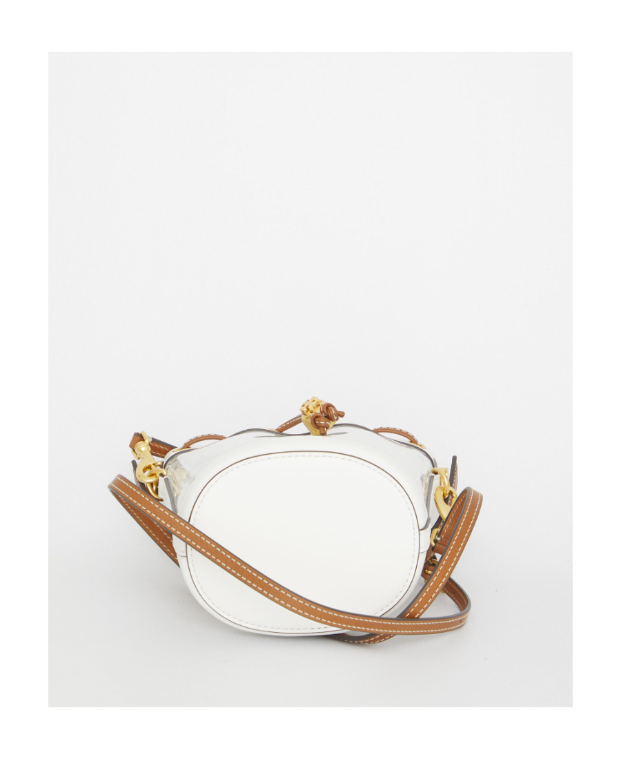 TORY BURCH T MONOGRAM TRANSPARENT BUCKET BAG
