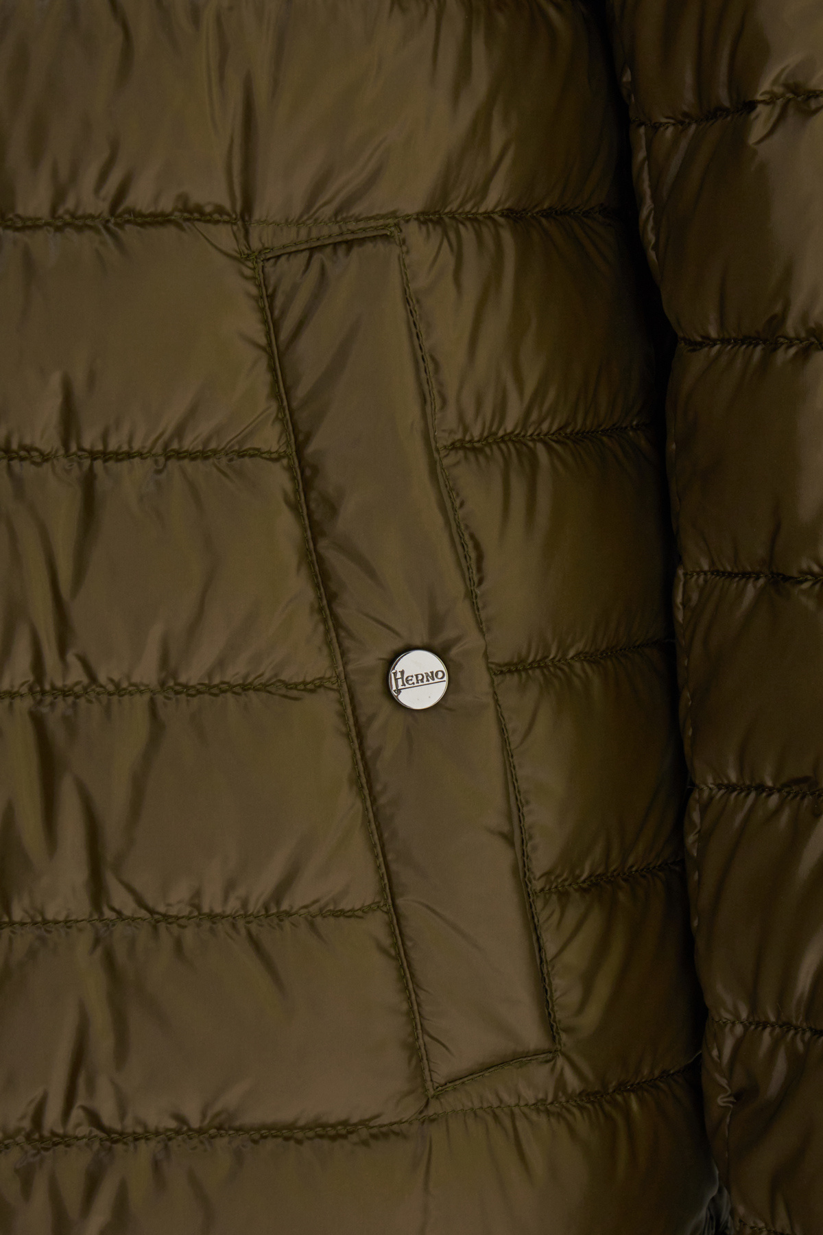 Herno Quilted Nylon Down Jacket Hood In Green