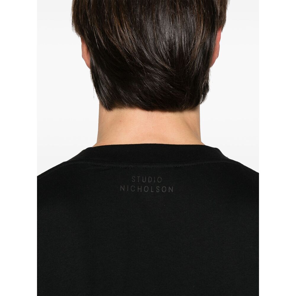 Studio Nicholson Crew Neck Oversized Fit Short Sleeves T-shirt In Black