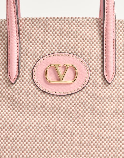 Valentino Antibes Canvas And Karung Shopping Tote Bag In Nude