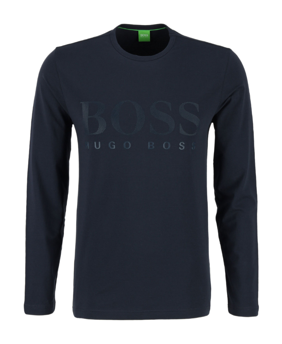 Hugo Boss Logo Printed T-shirt With Round Neck In Black