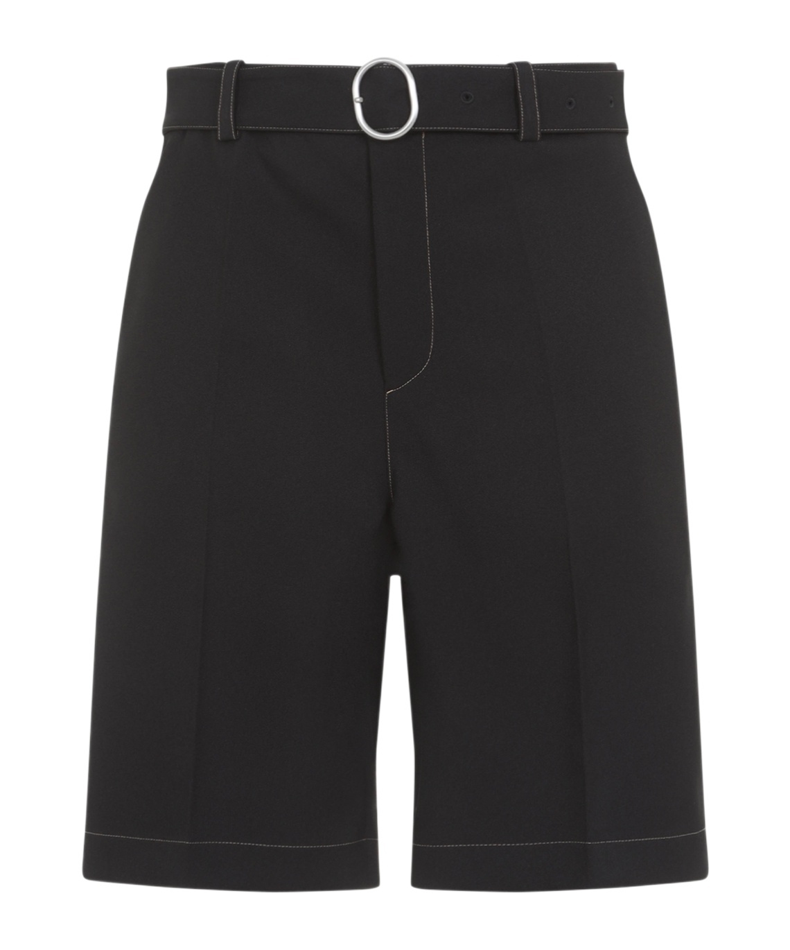 Jil Sander Belted Bermuda Shorts In Black