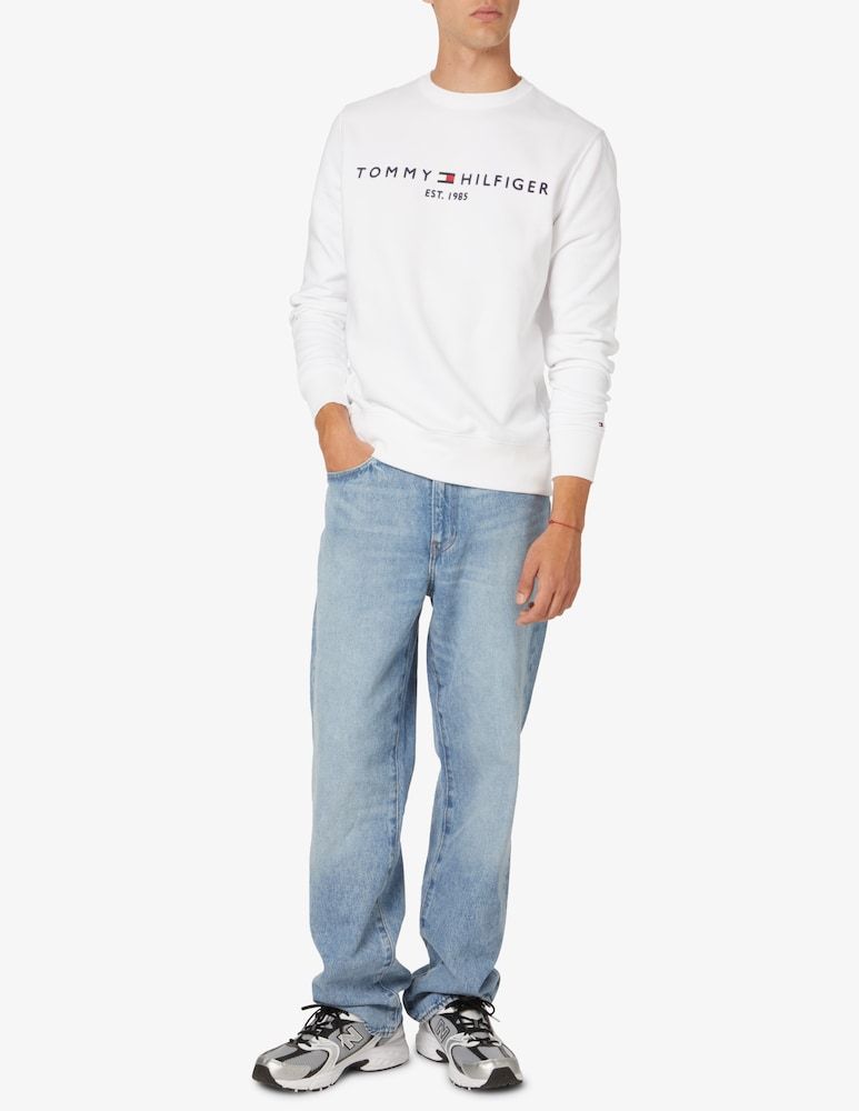 Tommy Hilfiger Logo-embroidered Sweatshirt In White