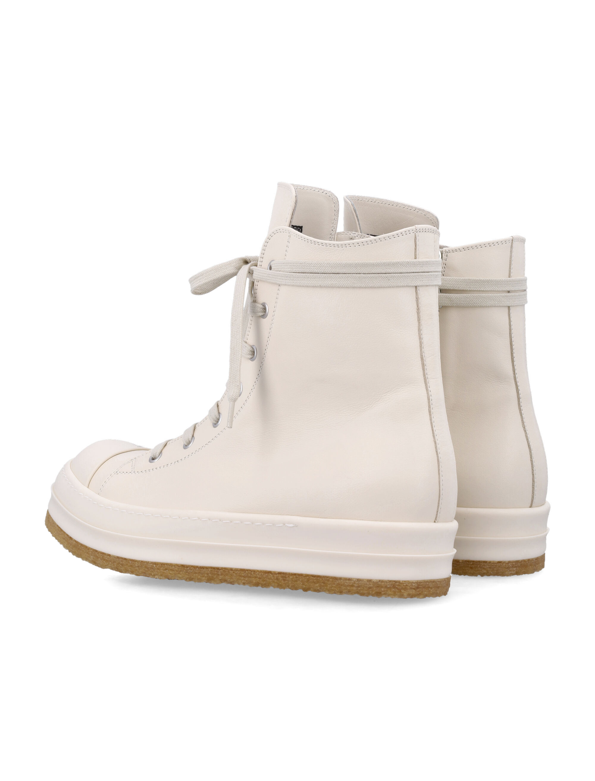 Rick Owens Round Toe High Top Casual Shoes In Multi