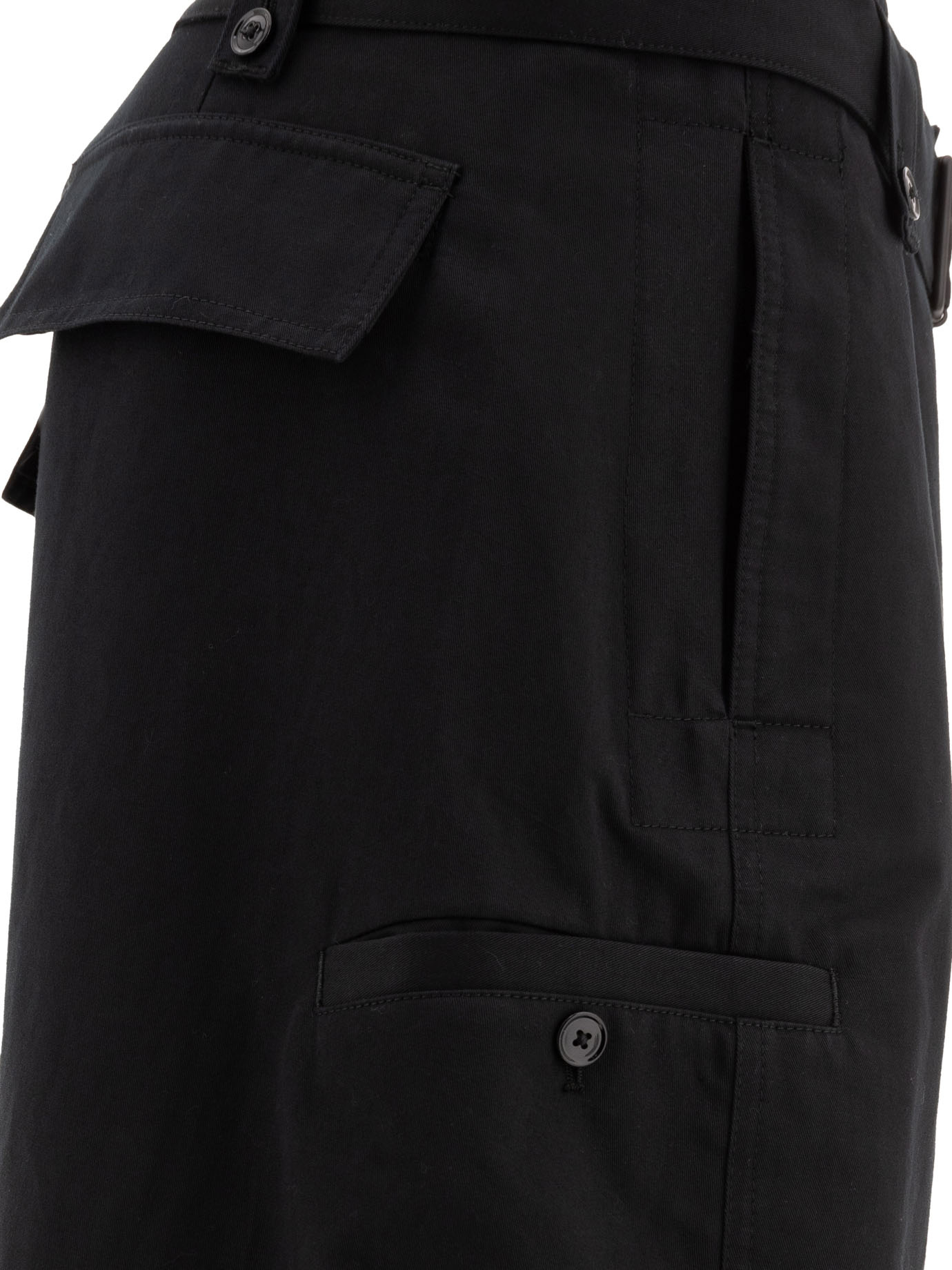 Lemaire Men's "twisted" Trousers With Adjustable Cuffs In Black