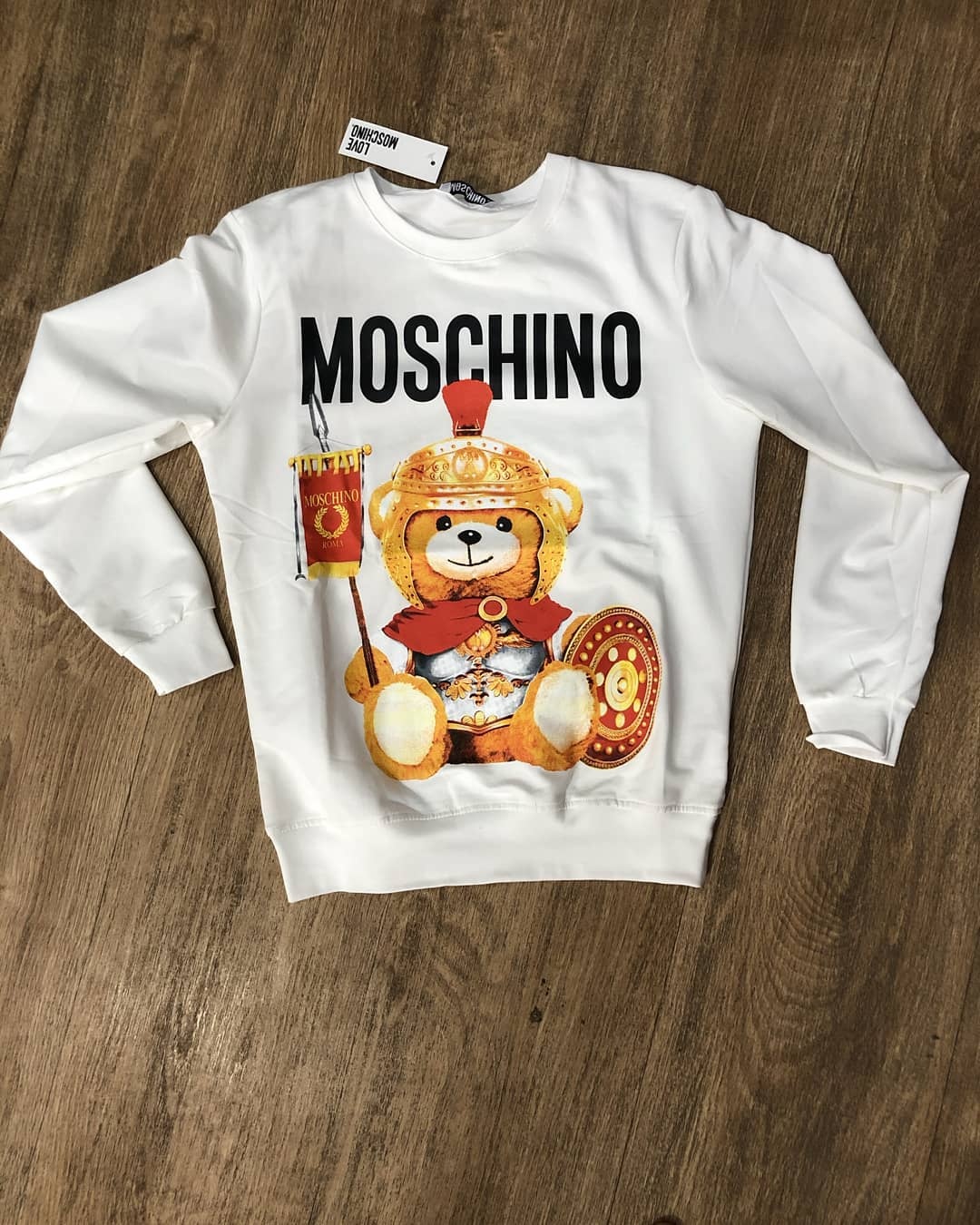 Moschino Teddy Bear Printed Sweater In Nude