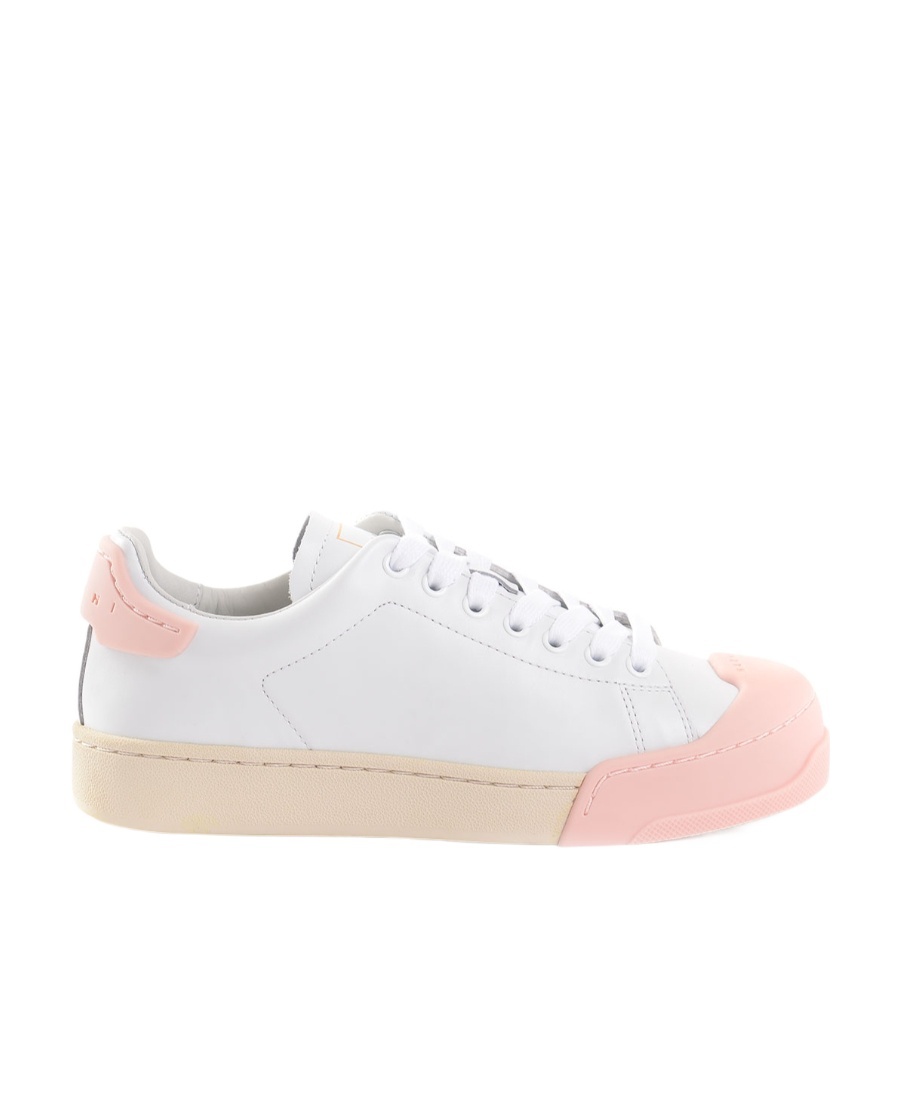Marni Dada Bumper Sneaker In White And Pink Leather