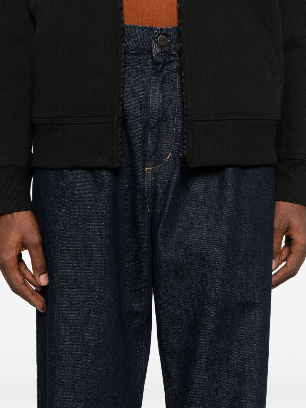 Carhartt Straight Trousers With Front Pleats And Pockets In Black
