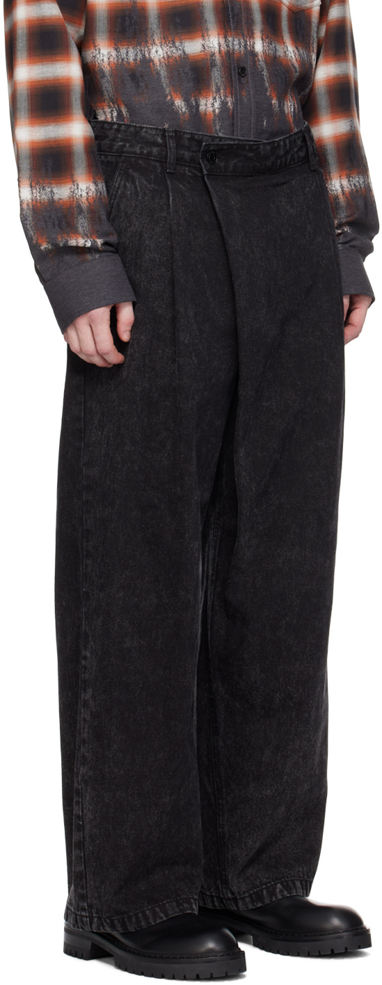 Juunj Denim Trousers With Belt Loops In Black
