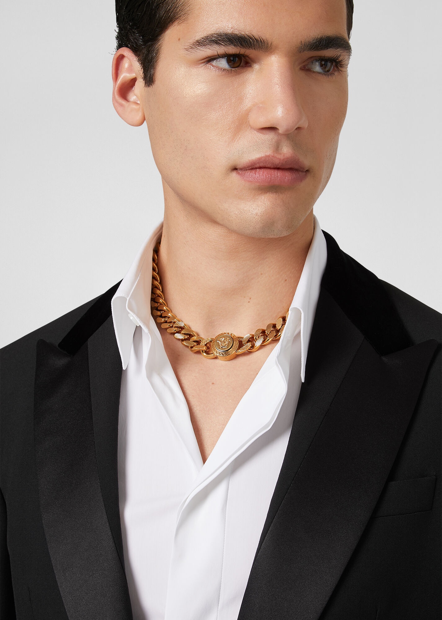 Versace Medusa Chain Necklace In Yellow