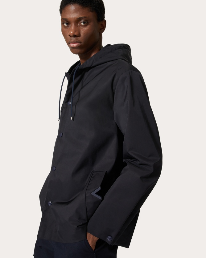Valentino V Detail Hat Casual Jacket In Blue