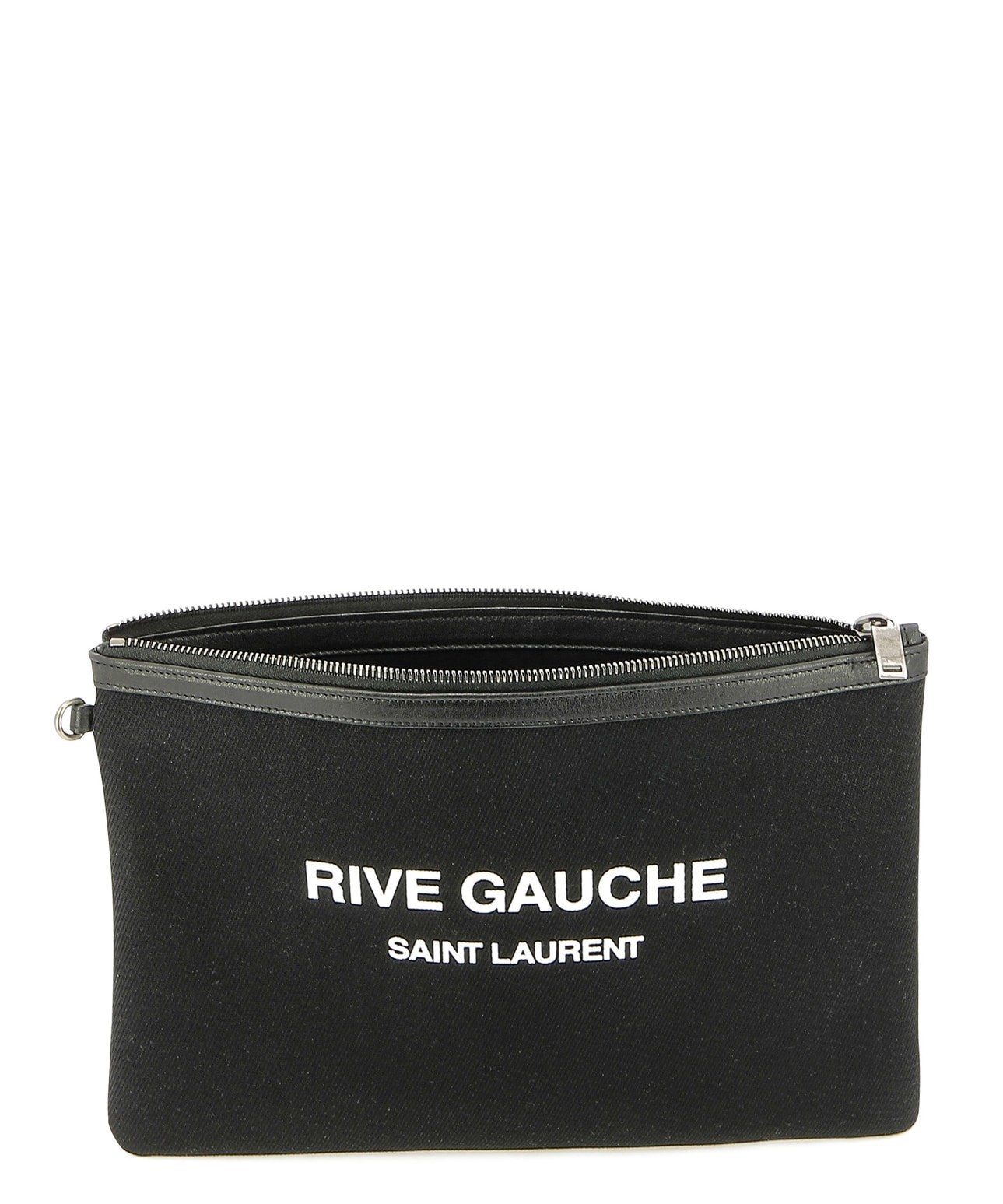 Saint Laurent Logo-print Clutch In Black