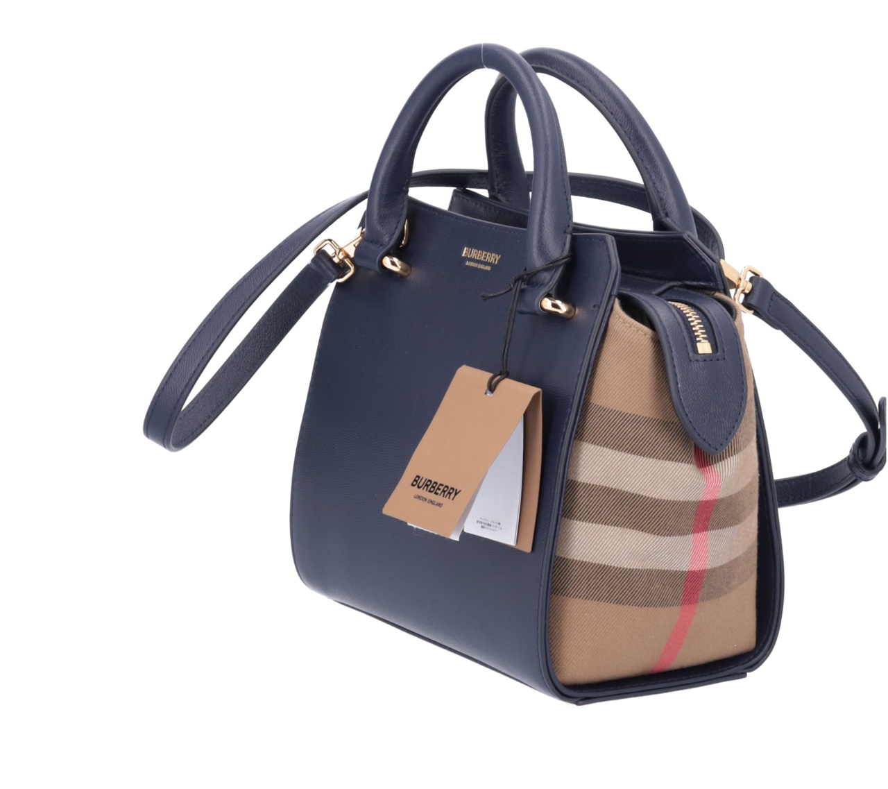 Burberry Double Handle Shoulder Bag In Blue