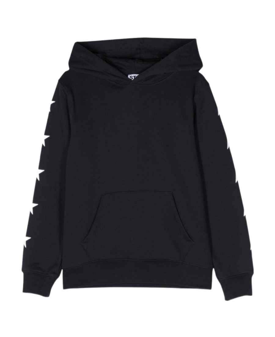 Golden Goose Star-print Cotton-blend Hoodie In Black