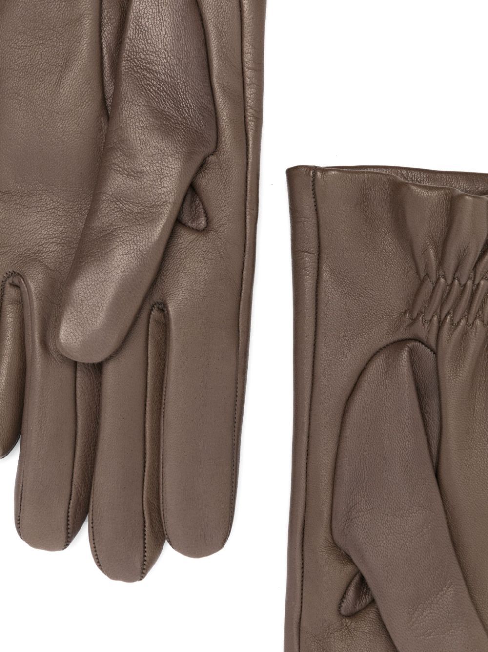 Totême Leather Gloves In Gray