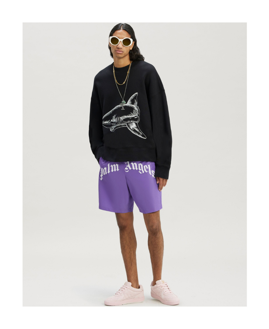 PALM ANGELS PALM ANGELS LOGO PRINTED SWIM SHORTS