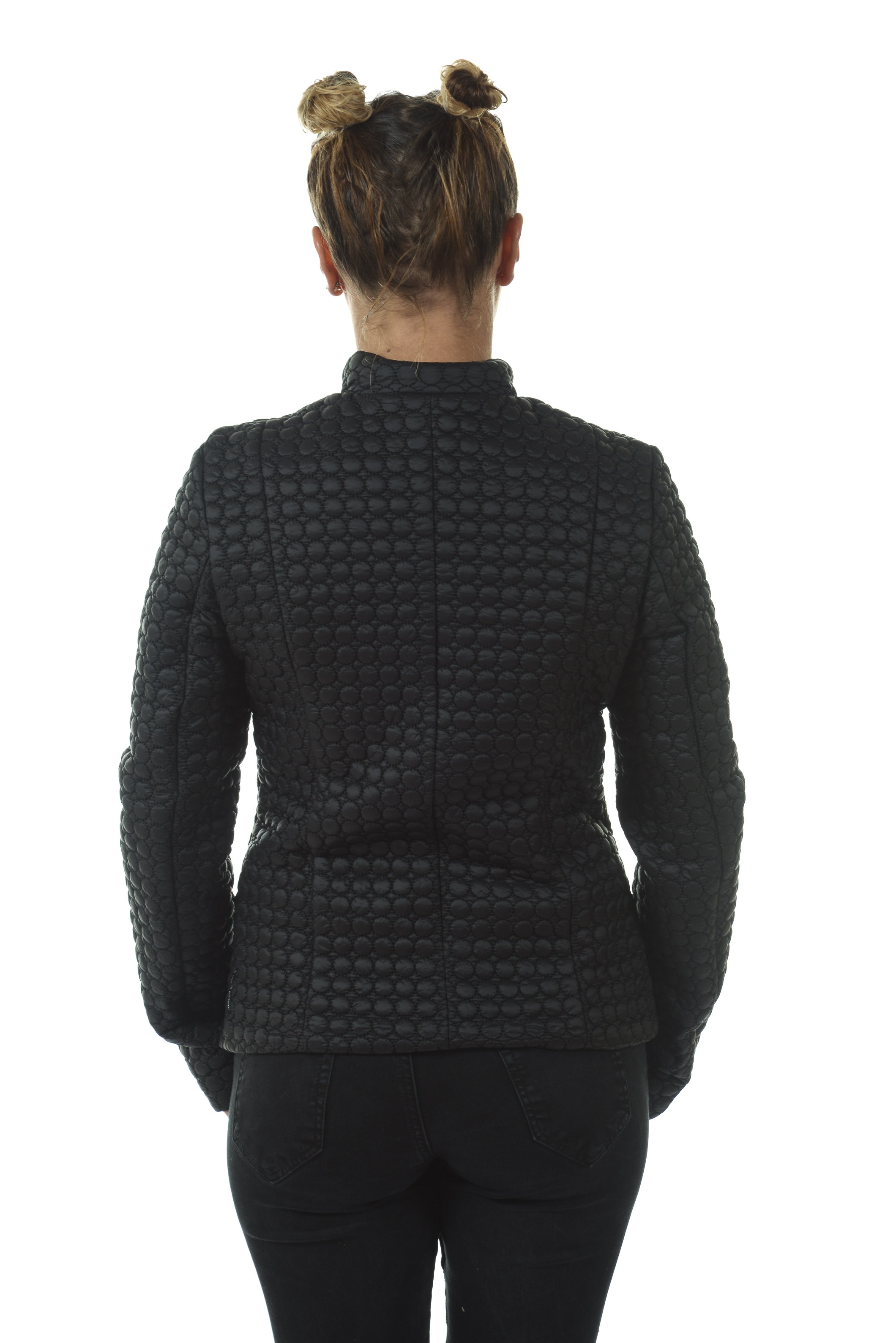 Armani Jeans Logo Down Jacket In Black