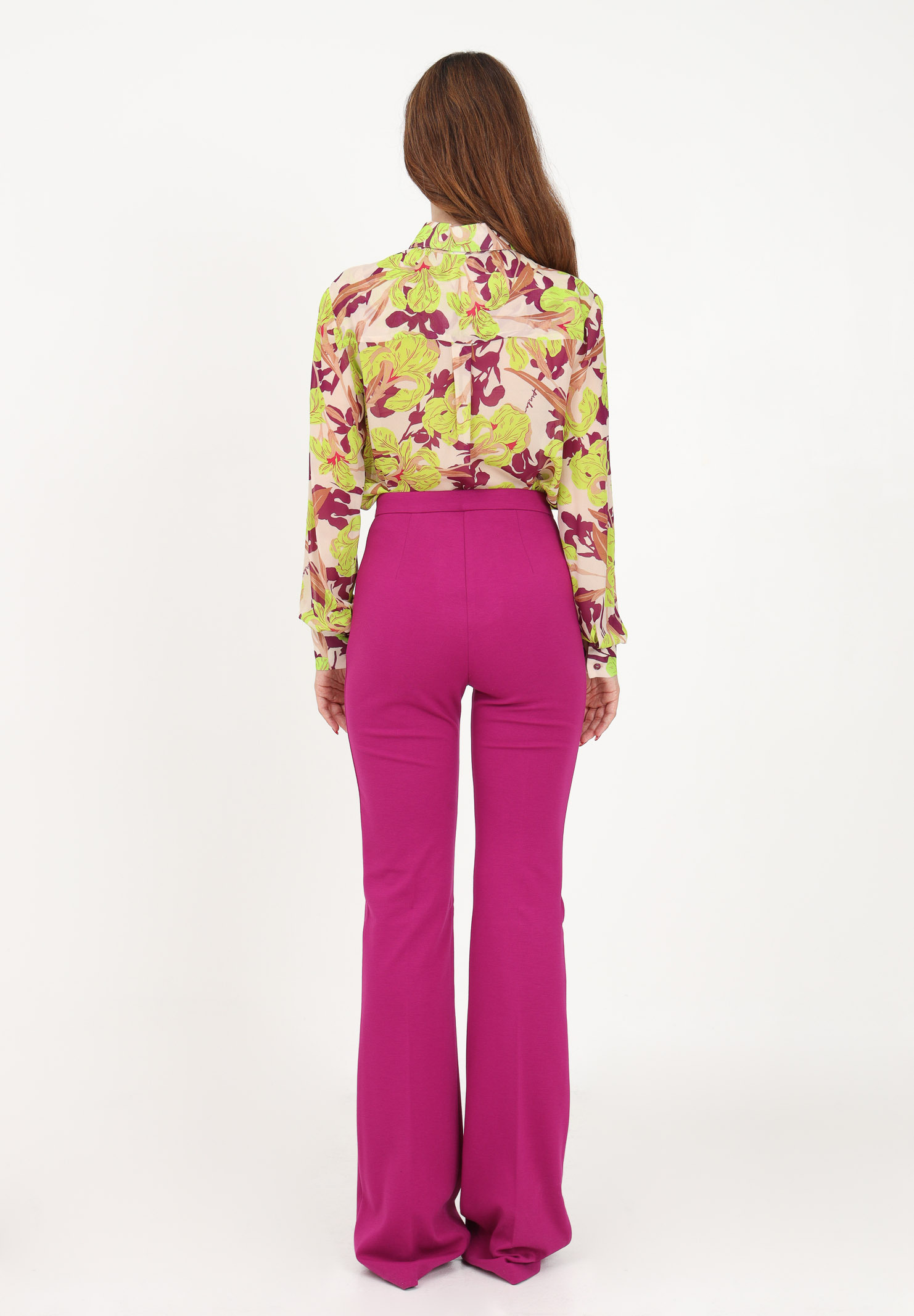 Shop Pinko Flared High-rise Trousers In Purple