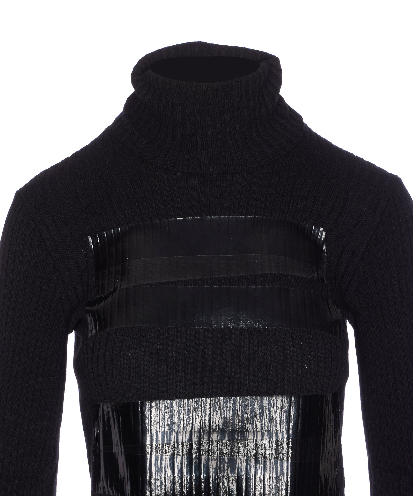 Mm6 Maison Margiela Ribbed Turtleneck Sweater In Black