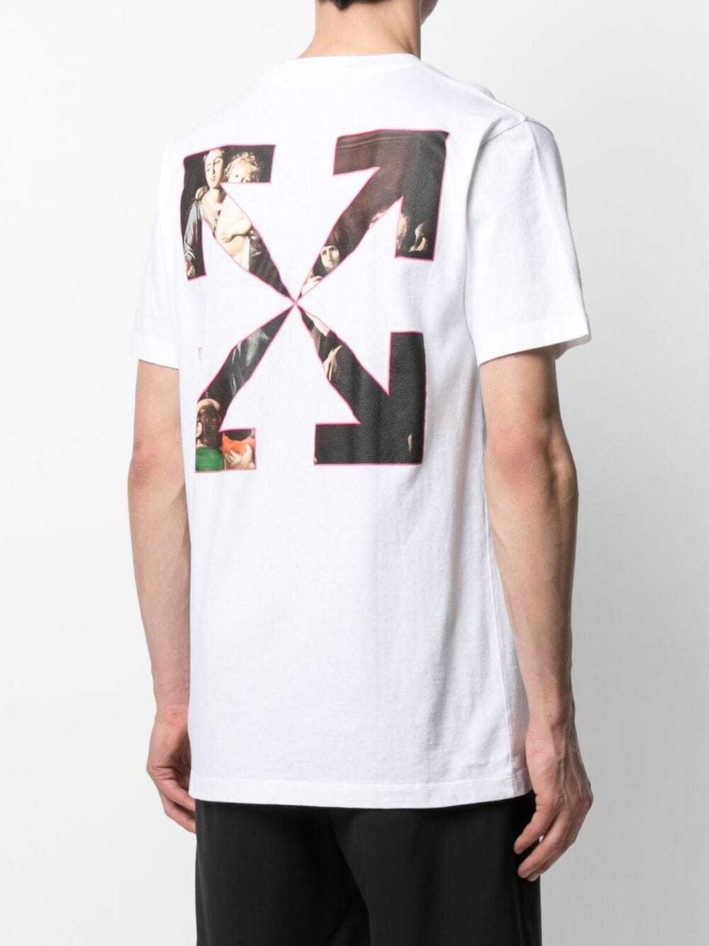 Off-white Caravaggio-print Arrow T-shirt In White