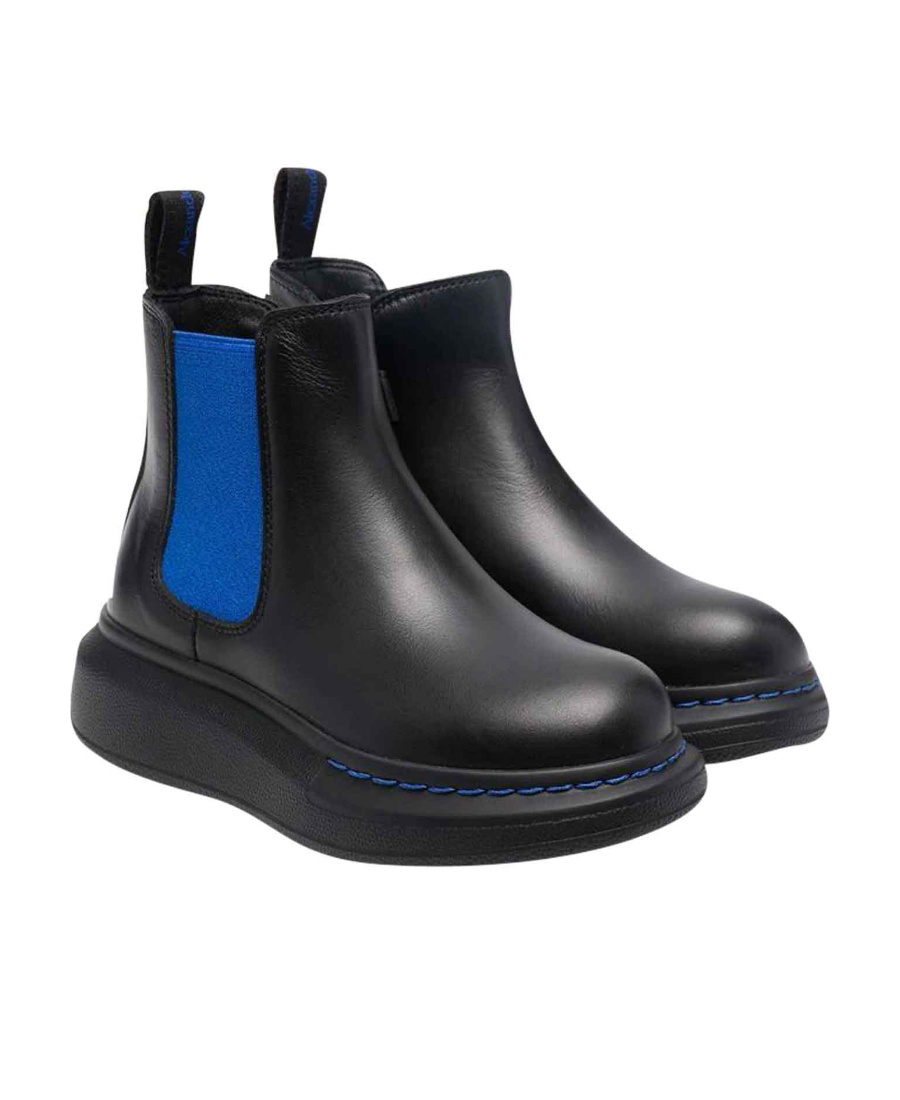 Alexander Mcqueen Kids Two-toned Ankle Boots In Black