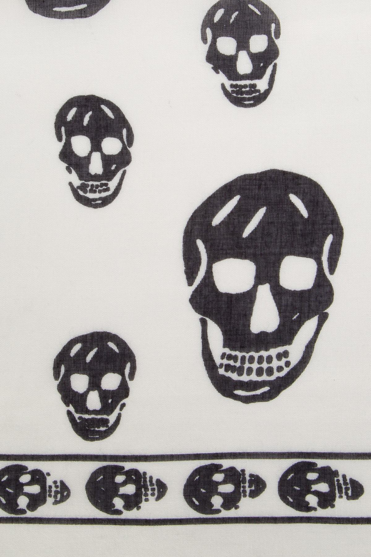 Alexander Mcqueen Skull-print Scarf In White