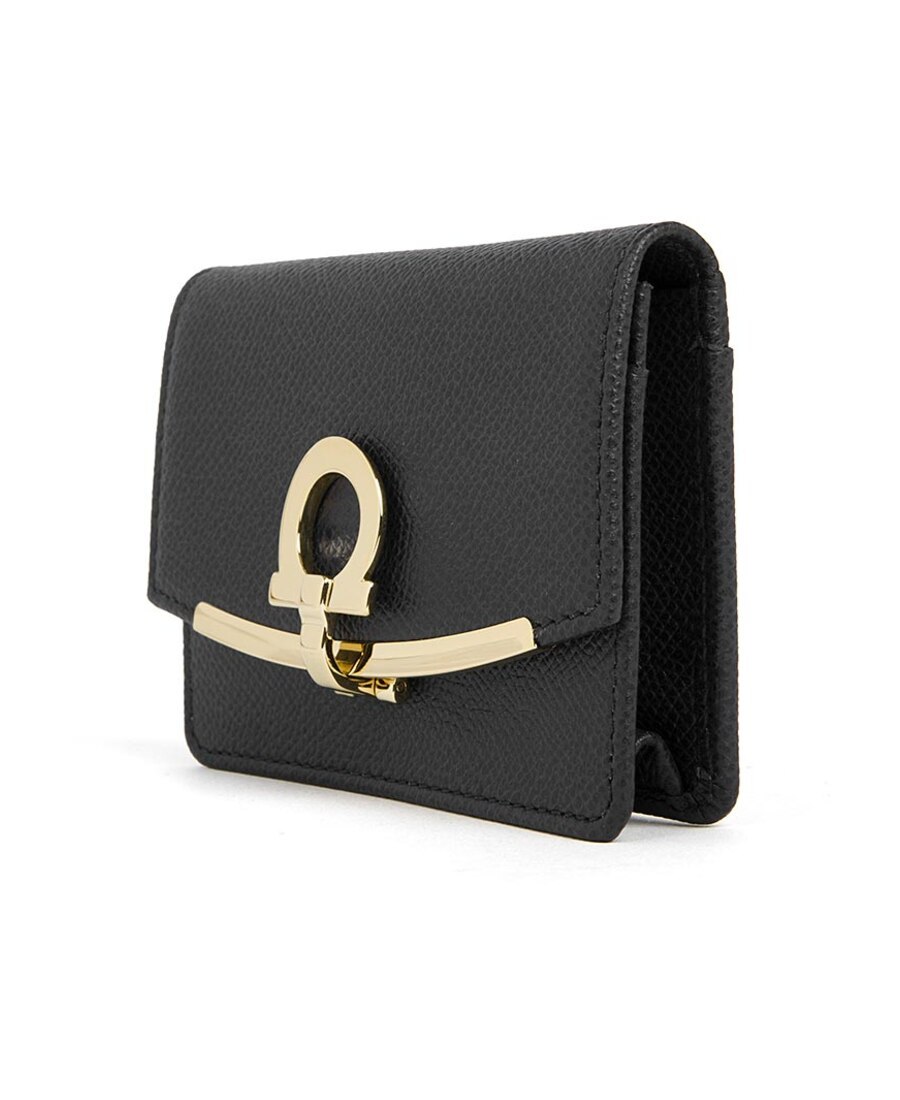 Ferragamo Salvatore  Logo Plaque Wallet In Green