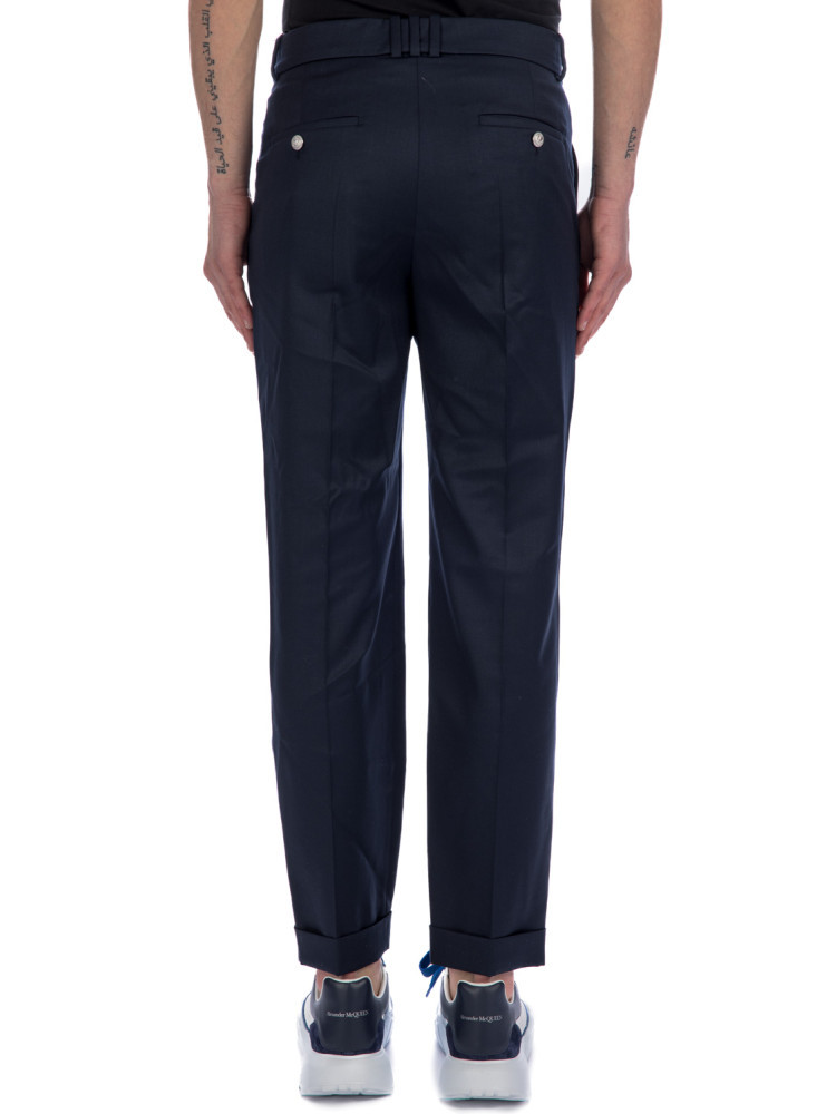 Balmain Draped Straight-leg Cropped Trousers In Black